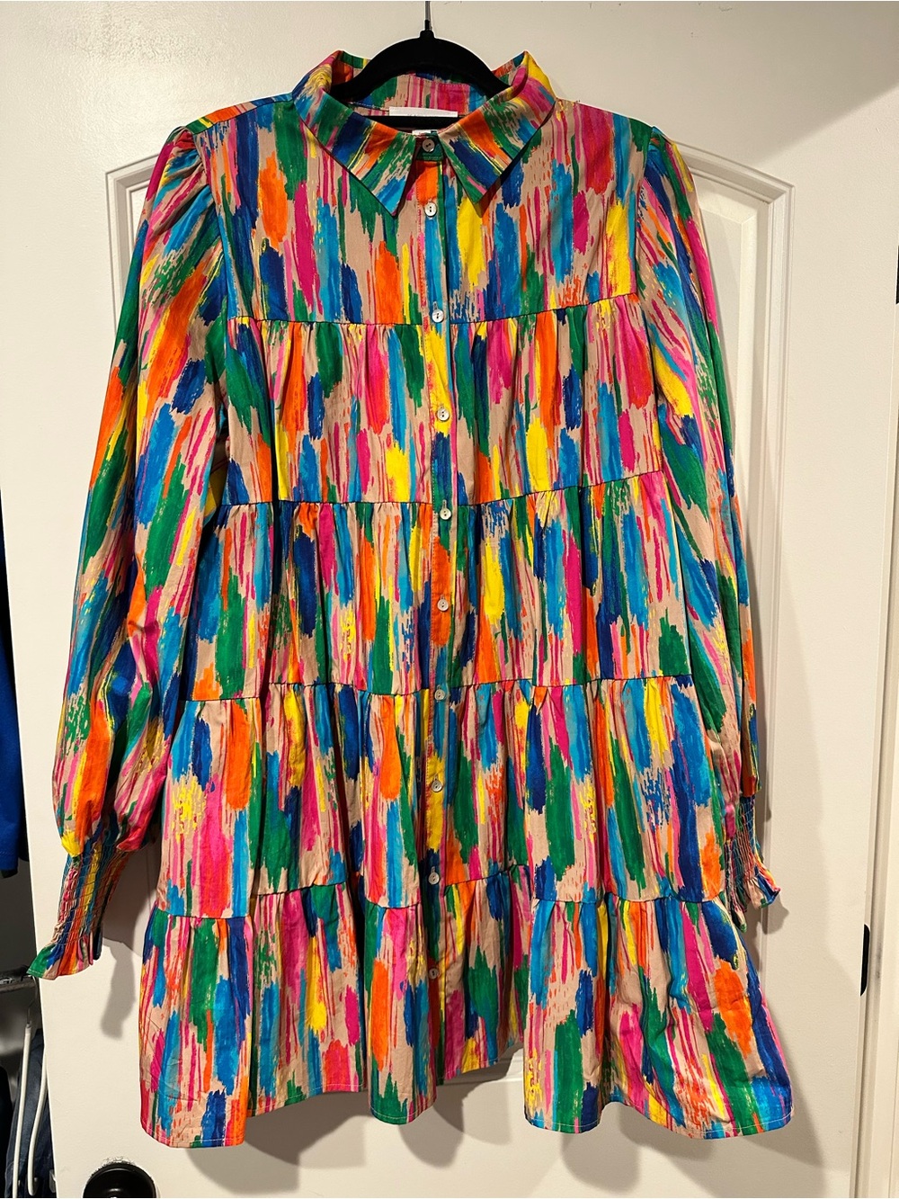 Peach Love Multicolor Long Sleeve Boutique Dress